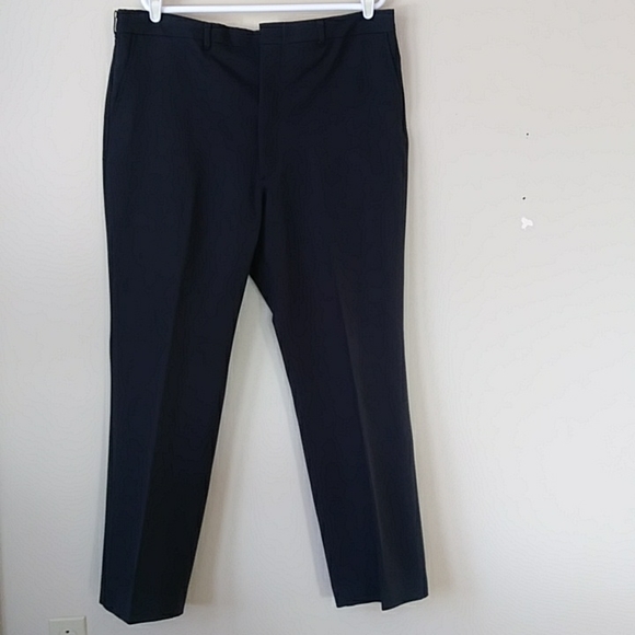 Flexslax Perma-Prest Full Fit Dress Formal Pants 40 x 30 Black - Picture 2 of 13